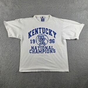 Vintage UK Kentucky Wildcats 1996 NCAA Champions Shirt Youth M White Basketball
